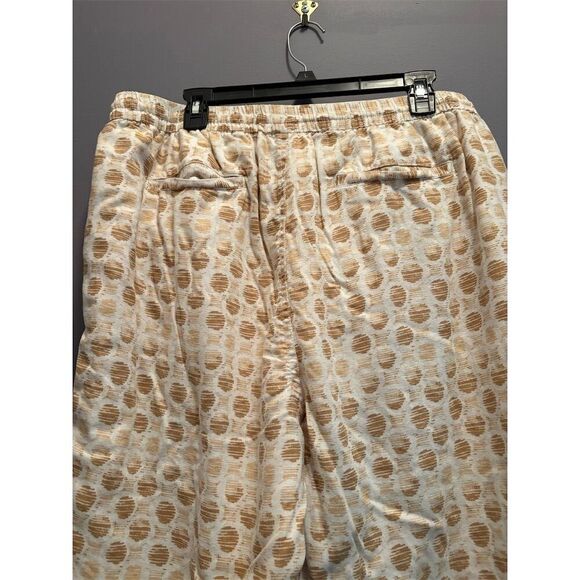 Kim Rogers Women's Standard M Beige Cropped Pants Geometric Elastic Waist - Picture 5 of 7